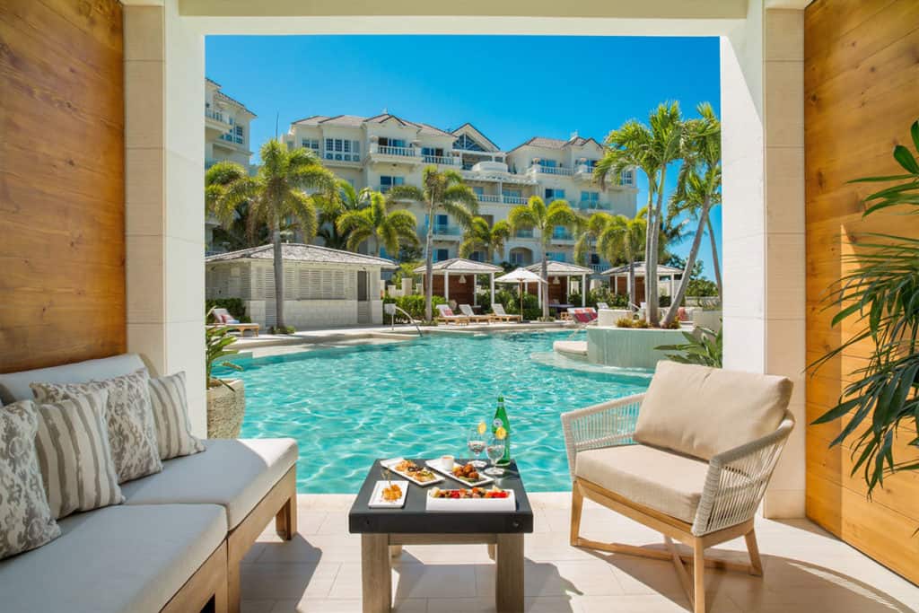 a poolside photo at the shore club resort Turks and Caicos